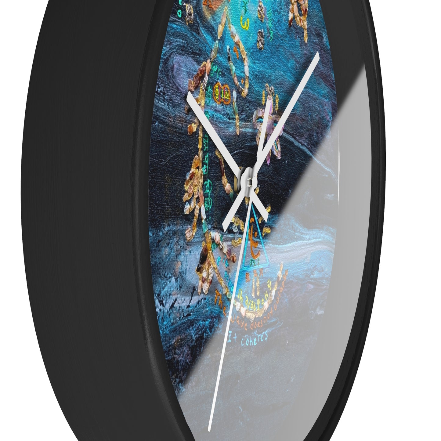 Abstract Ocean Zodiac Wall Clock — Nautical Blue Celestial Timepiece