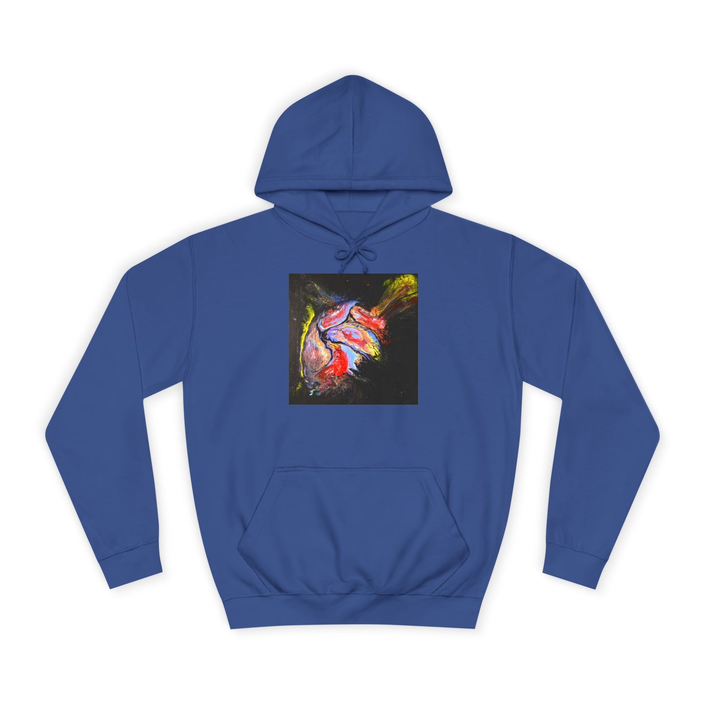 Artistic Heart Unisex Hoodie, Cozy College Apparel, Unique Design, Everyday Wear, Great Gift for Students, Colorful Graphic