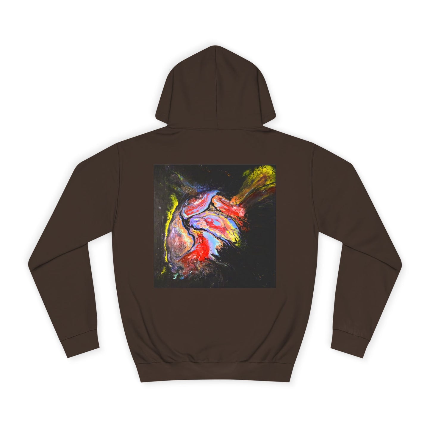 Artistic Heart Unisex Hoodie, Cozy College Apparel, Unique Design, Everyday Wear, Great Gift for Students, Colorful Graphic