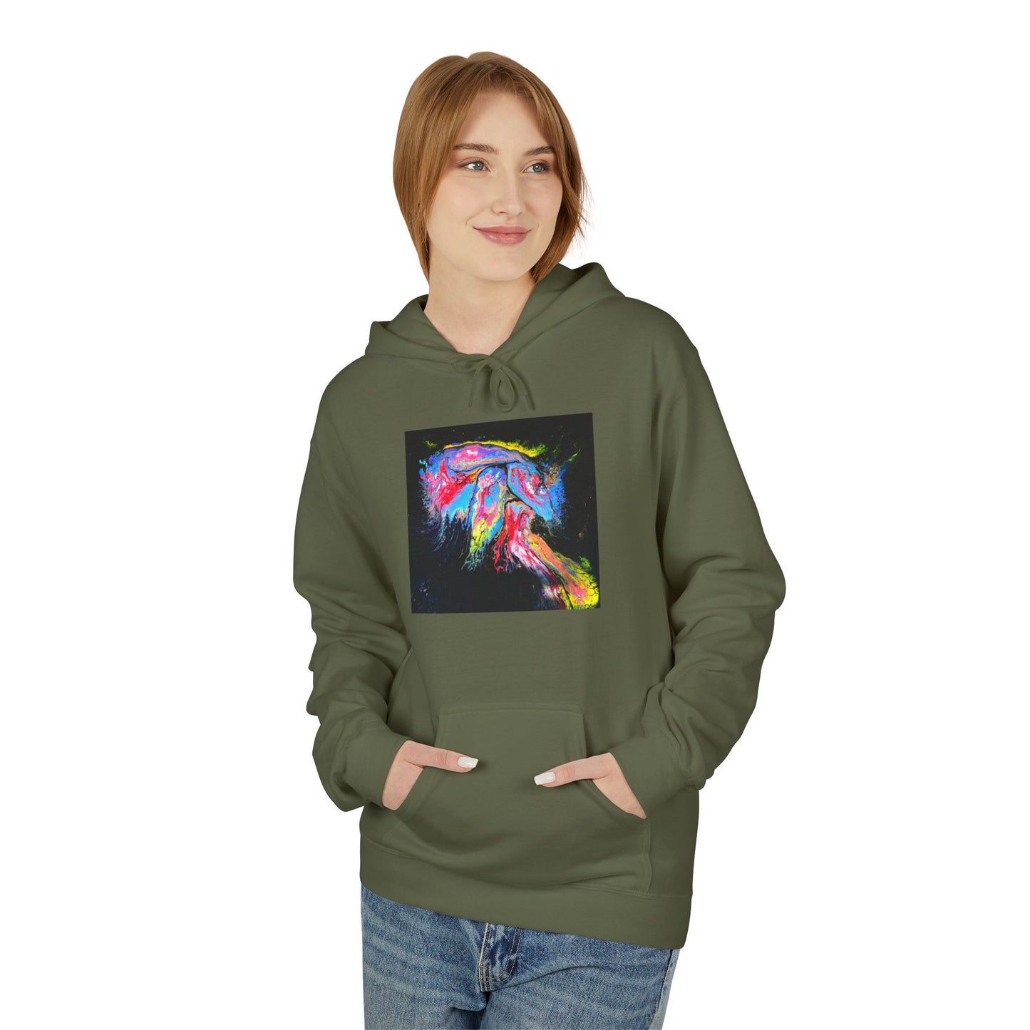 Vibrant Artistic Hoodie, Colorful Fleece Sweatshirt for Art Lovers, Cozy Casual Wear, Unique Gift for Birthdays, Creative Apparel