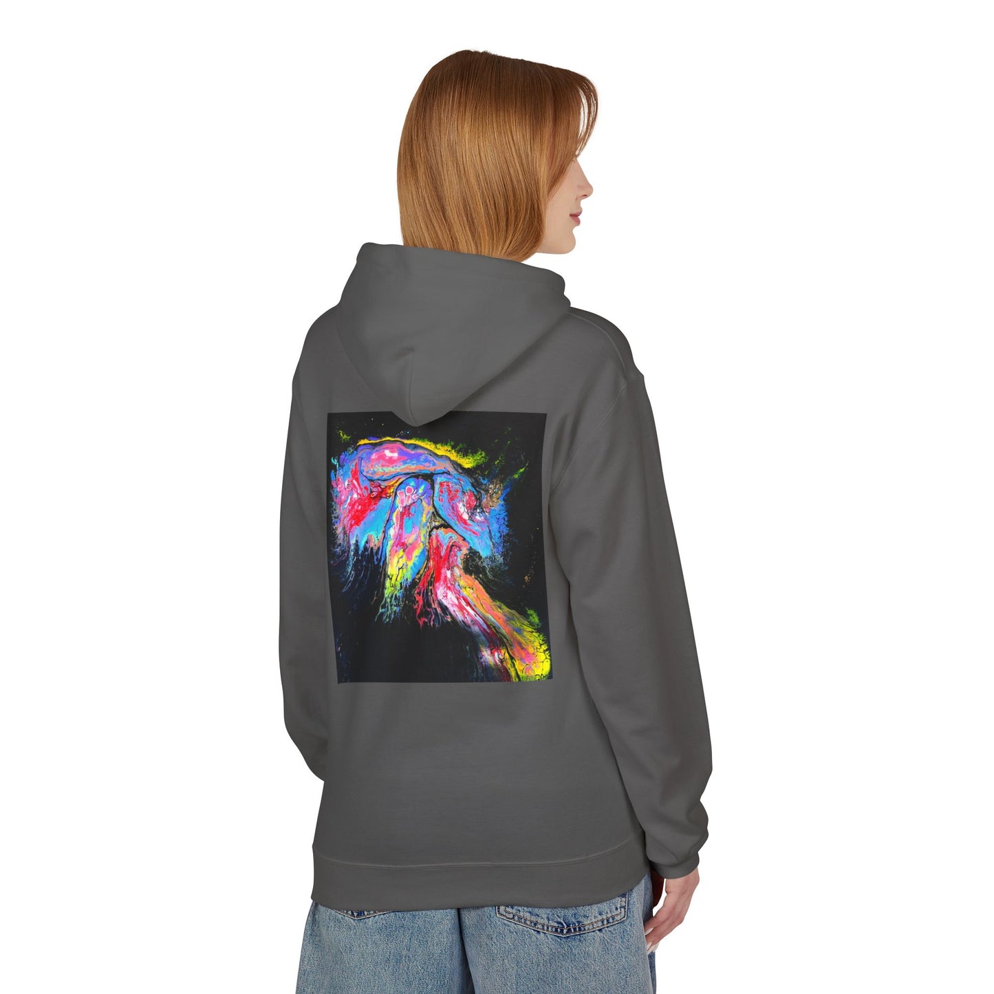 Vibrant Artistic Hoodie, Colorful Fleece Sweatshirt for Art Lovers, Cozy Casual Wear, Unique Gift for Birthdays, Creative Apparel