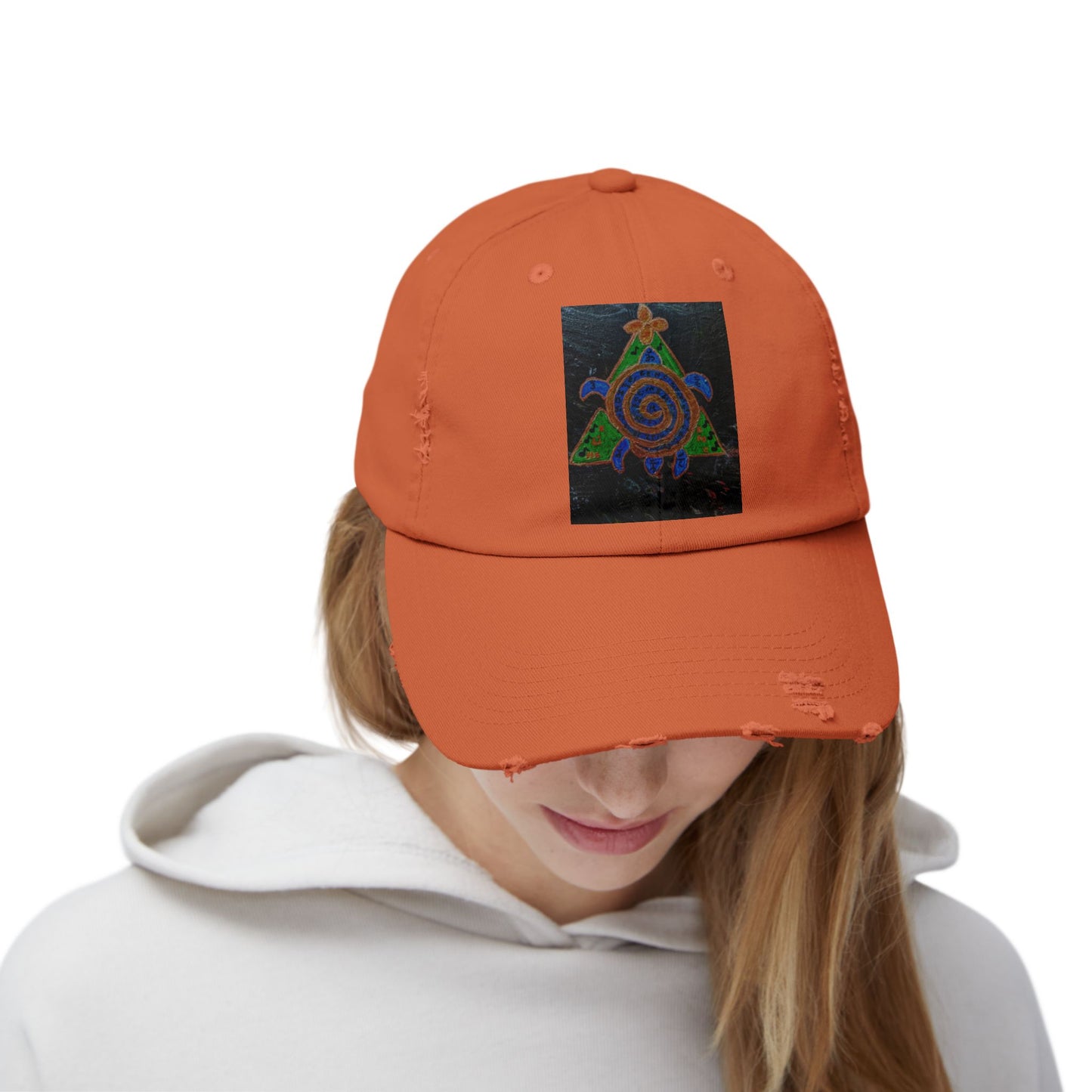 Spiraled Art Distressed Cap, Unisex Hat, Trendy Cap for Every Occasion, Gift for Him or Her, Festival Headwear, Casual Accessories