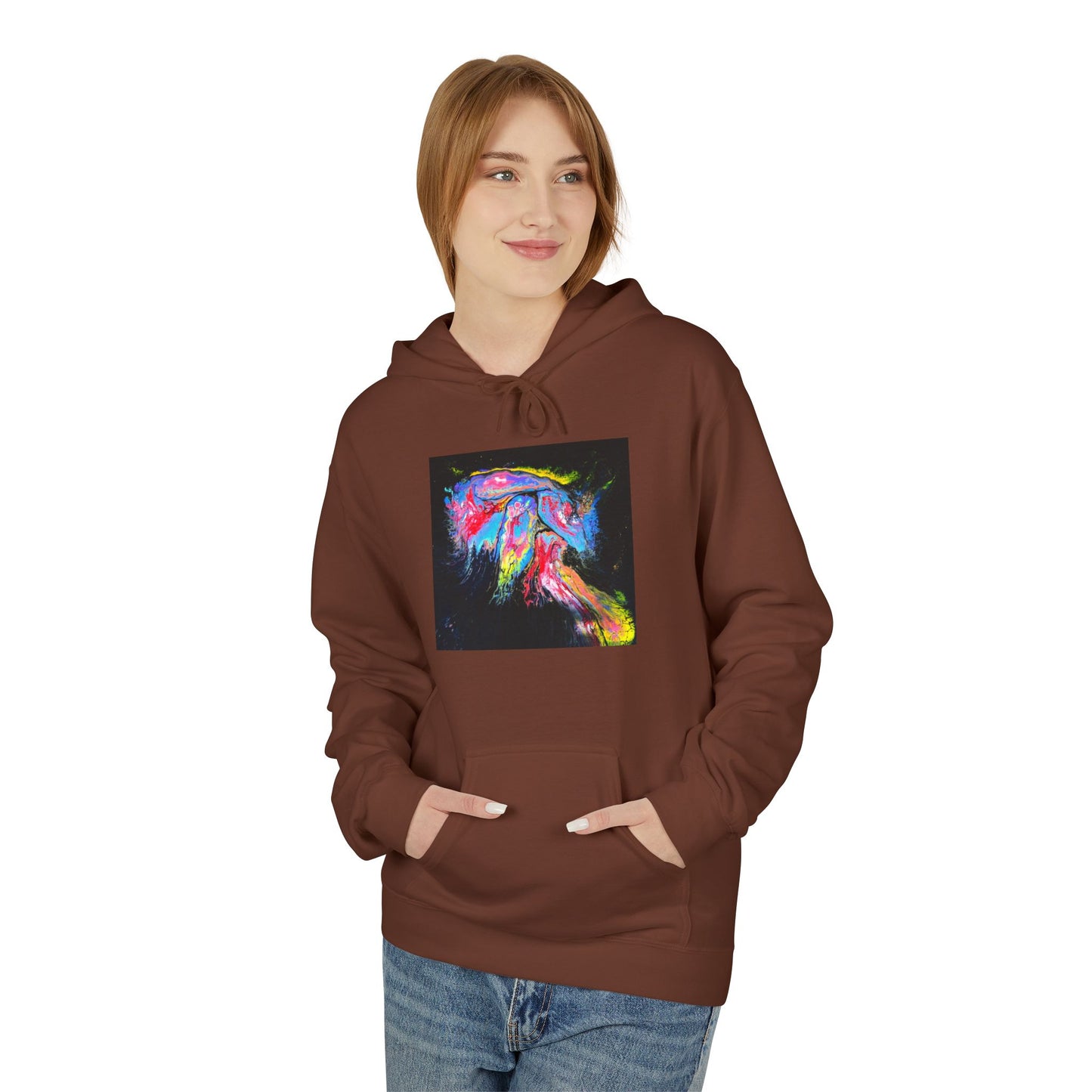 Vibrant Artistic Hoodie, Colorful Fleece Sweatshirt for Art Lovers, Cozy Casual Wear, Unique Gift for Birthdays, Creative Apparel